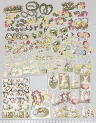 2019 Anna Griffin AG708 «VINTAGE BUNNY DIECUTS» Easter with Folio Box 253-Pcs