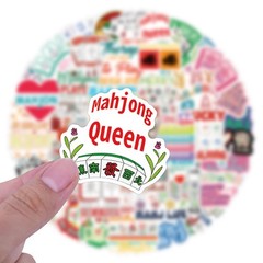 55PCS Funny Mahjong Stickers,Vinyl Waterproof Aesthetic Sticker Packs,Cute Ma…