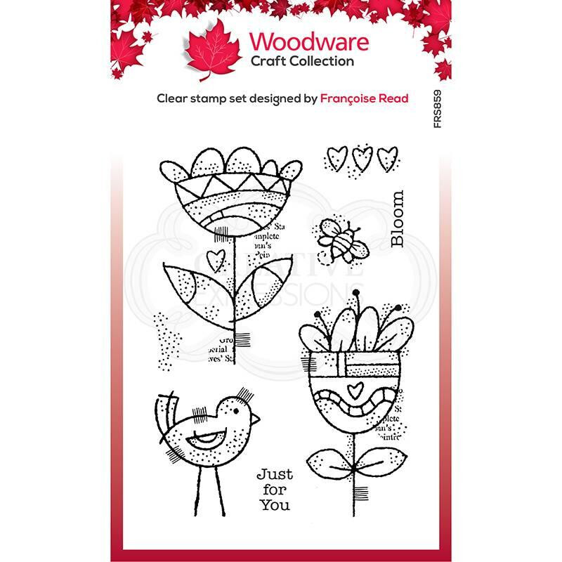 Woodware Craft Clear Stamp BLOOMING Scrapbooking