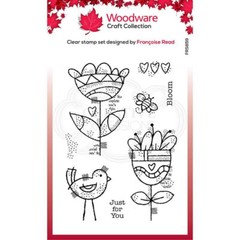 Woodware Craft Clear Stamp BLOOMING Scrapbooking