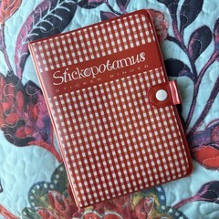 Vintage Stickopotamus Sticker Red Binder With Album Pages Zip Pouch & 19 Sheets