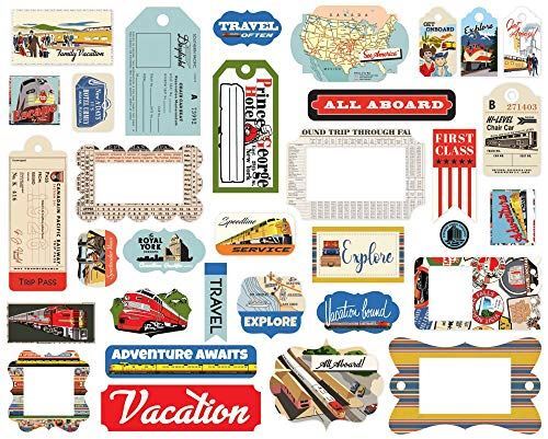 Train All Aboard Frames and Tags Die Cut Ephemera Pack