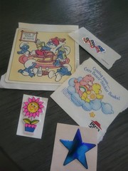 Vintage Sticker lot Smurfs, Care Bears and more
