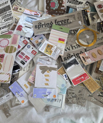 HUGE LOT Scrapbook Stickers Junk Journal Craft Fabscaps Clear Shaker Crystal