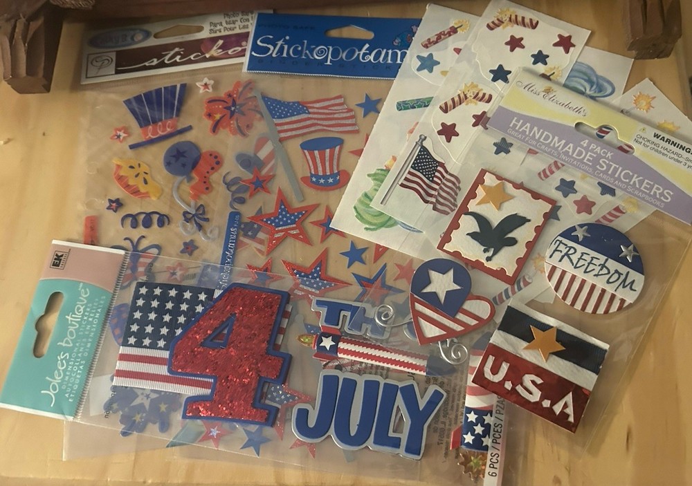 4th Of July Scrapbook Stickers LOT ; Jolee , Creative Memories , And More