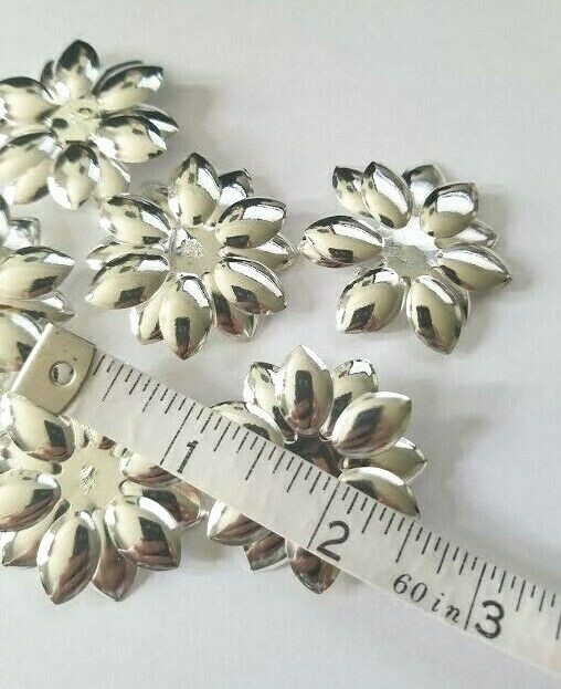CraftbuddyUS 6 x 1.5in 2 layer Decorative Metal Flower Toppers