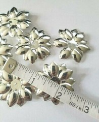 CraftbuddyUS 6 x 1.5in 2 layer Decorative Metal Flower Toppers