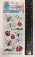 Metallic Foil Stained Glass Insects Ladybugs Bees Scrapbook Stickers Greenbrier