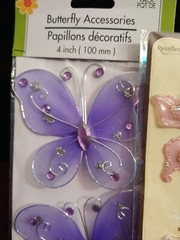 Floral Garden Butterfly Decorative Embelishments Accessories 2 Sets New