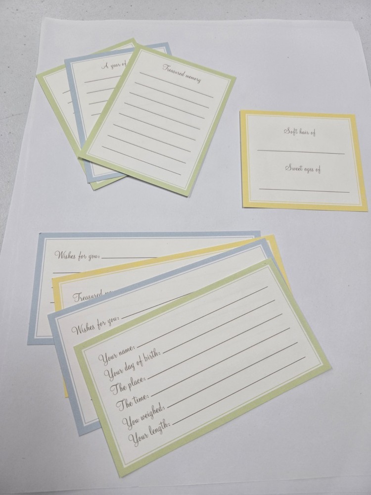 Creative Memories Set Of 8 Baby Scrapbook Journal Boxes Blue Yellow Green