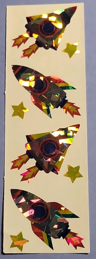 Mrs. Grossman’s Multicolor Rocket Ship Space Holographic Sticker Sheet