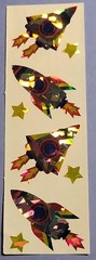 Mrs. Grossman’s Multicolor Rocket Ship Space Holographic Sticker Sheet