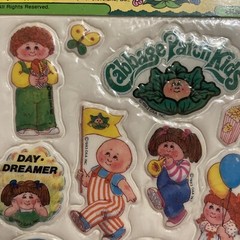 NOS Vintage Cabbage Patch Puffy Stickers At The Circus Kid’s Parade Style 4 1983