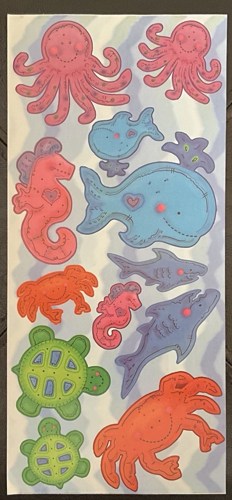 1 Sheet UNDER THE SEA CREATURES SCRAPBOOK STICKERS from Stamping Station – NEW