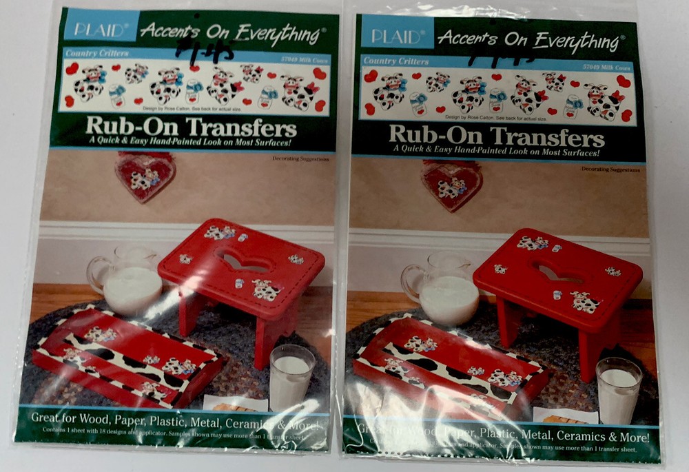 Accents On Everything COWS Rub On Transfers Country Critters Vintage (2)