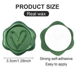 50Pcs Heart Wax Seal stickers Pine Green Self Adhesive Envelope Seal Stickers