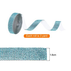 0.7 Inch Self Adhesive Rhinestone Strips 3 Yard for Crafts,Lake Blue