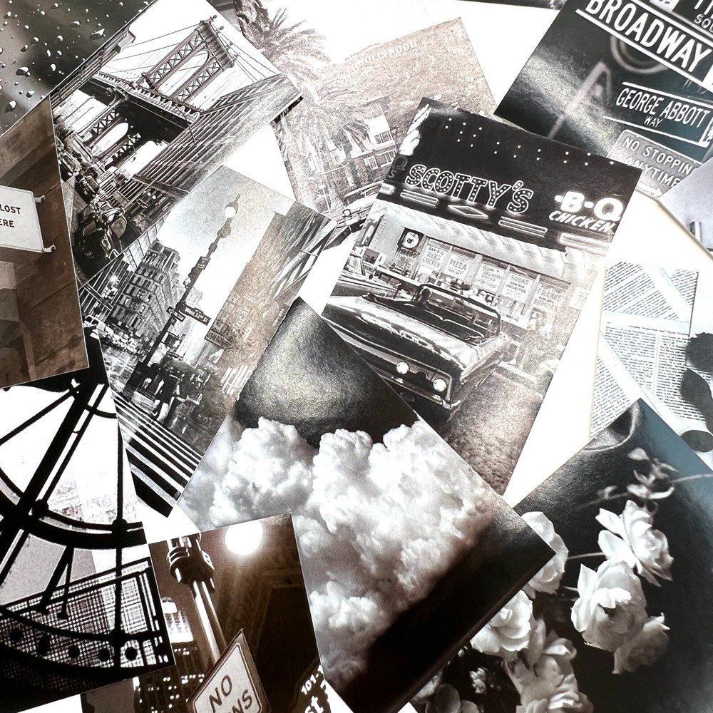 Black and White Photo Sticker Book Collage Junk Journal Planner Card Making