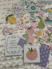 Pinkfresh “happy Blooms” 42 Pcs. Ephemera For Paper Crafting /pastel Colors