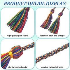 Rainbow Graduation Cord Rayon Braided 2026 68 Inch Polyester Yarn Honor