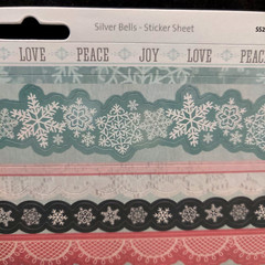 Kaiser Crafts SILVER BELLS & CHRISTMAS WISHES 12 x 12 Papers Ephemera Stickers