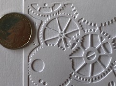 GEAR CARD PANEL Die-Cut(2pc) Steampunk•Cogs•Sprocket •Earthtone•Machine•Antique•