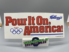 Vintage 80s Kellogg’s 1984 Olympics Sticker Sweepstakes «Pour It On America»