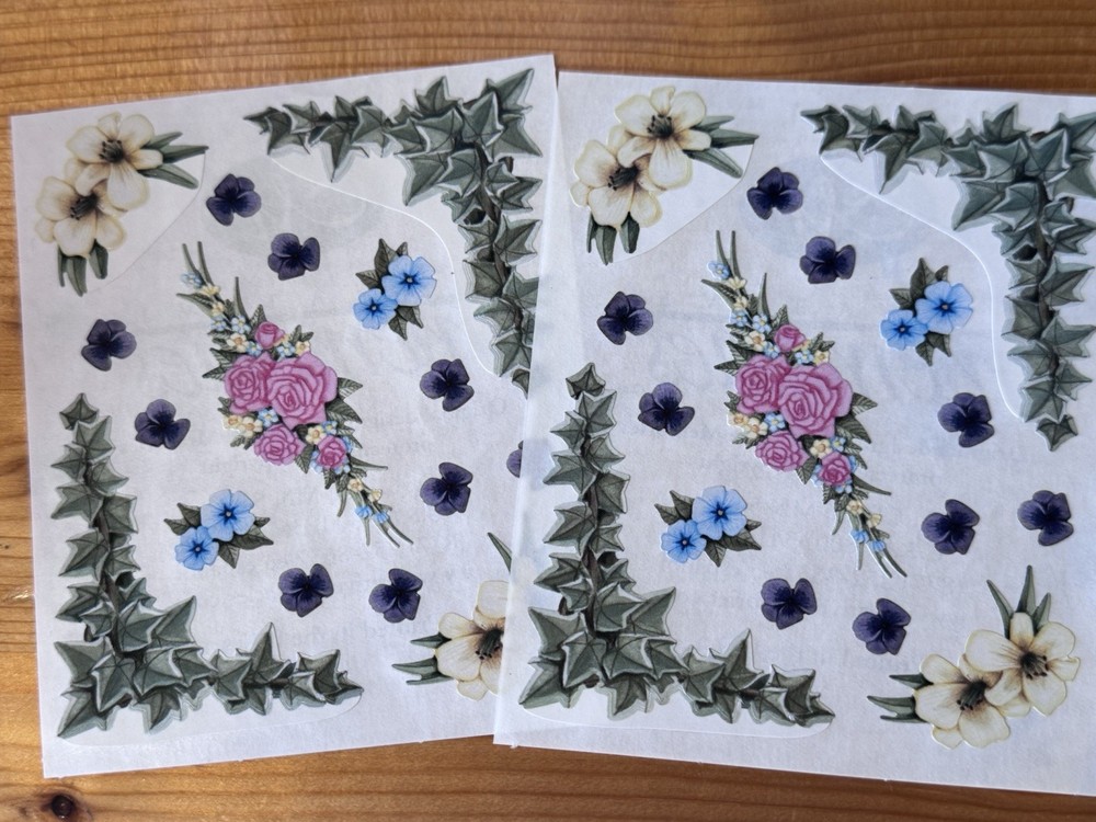 Creative Memories 4” x 5″ Stickers Lot of 2, Heritage corners, flowers