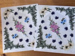 Creative Memories 4” x 5″ Stickers Lot of 2, Heritage corners, flowers