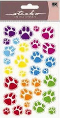 Animal Tracks Paw Prints Pet Blue Green Red Orange Yellow Purple Sticko Stickers