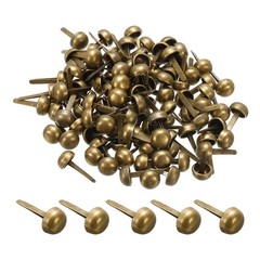 100pcs 8x16mm Mini Brads Round Paper Fasteners for Art Crafting, Bronze Tone