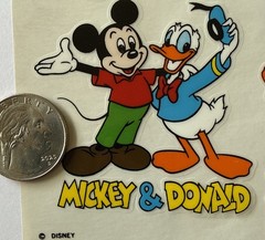 MICKEY & DONALD Rub-On Transfers(10pc)Disney•Cartoon •Snow White•Card Making•