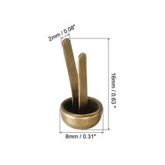 100pcs 8x16mm Mini Brads Round Paper Fasteners for Art Crafting, Bronze Tone