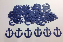Nautical Anchors Confetti Lot of 150 Die Cuts in Navy Blue 1″ H