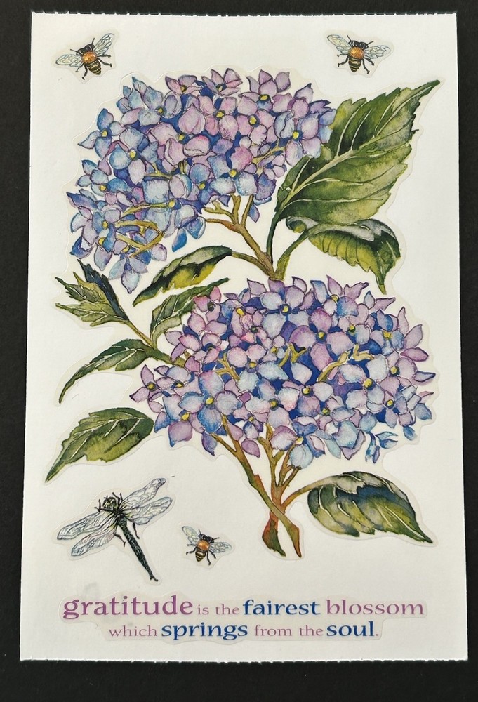 PSX HYDRANGEA Sticker Sheet GRATITUDE IS THE FAIREST BLOSSOM