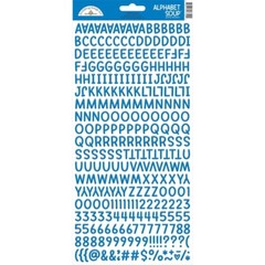 Doodlebug 13″ Alphabet Soup Puffy Stickers Letters Numbers 250+ Blue Jean