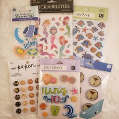 Lot of Six New Stickers, Scrapbooking Summer Beach Vacation – K&Company