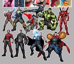 Marvel Superhero Stickers Skateboard Laptop Luggage Decal Hydro Flask Pack 50pc