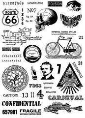 Andy Skinner, Mixed Media Transfers, Rub-Ons, Poe Diversity, 2 Pgs, Industrial
