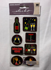 Sticko Wine Drinks Delight Debossed Neon Signs Scrapbooking Stickers