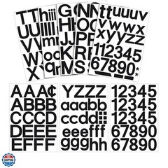 8 Sheets Vinyl Letter Stickers 3 Inch Black Self Adhesive Mailbox Numbers Alp…