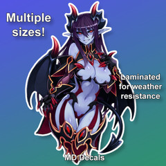 Demon Monster Girl Encylopedia Sticker, anime girl laminated glossy vinyl