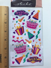 EK Success Sticko Birthday Scrapbook Stickers Lot Balloons Baking Gifts Numbers