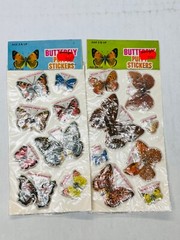 Vintage Butterfly Puffy Stickers Set of 2 Packs by Imperial Toy Corp 1980s BIN74