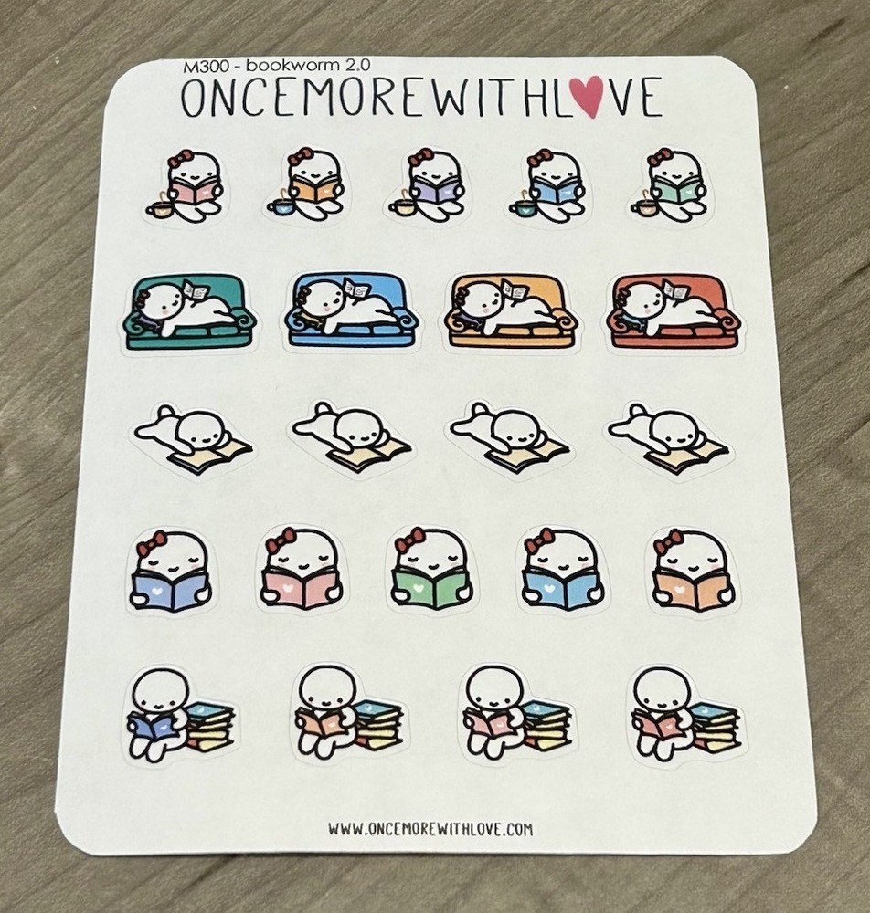 NEW Once More With Love ❤️ Bookworm 2.0 Munchkins Sticker Sheet OMWL Stickers