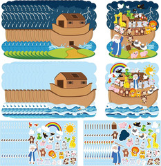 Easter Noah’S Ark Stickers – 12 Sets Self-Adhesive Vinyl Activity Pad