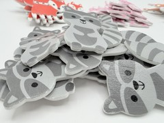 Woodland Creatures Foam Craft Stickers 57pcs Fox, Bunny, Deer, Raccoon, Hedgehog