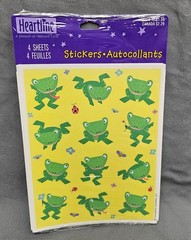 Hallmark Heartline FROG Ladybug Stickers 4 Sheets SEALED Acid Free