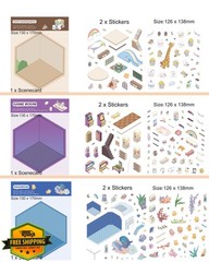 ASRZZY 6 Sets 3D Sticker Scene Book