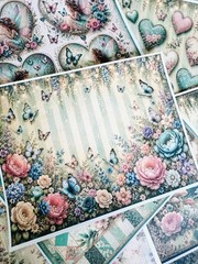 Scrapbooking Junk Journal Fairy Paper Kit 10 Pages for Paper Craft Projects #FD1